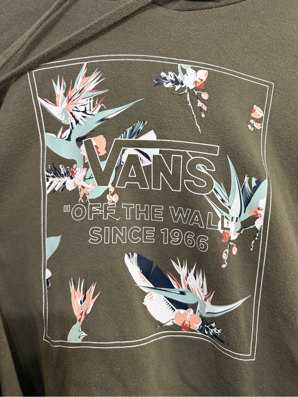 Vans Kids Olive Green Floral Logo Sweatshirt